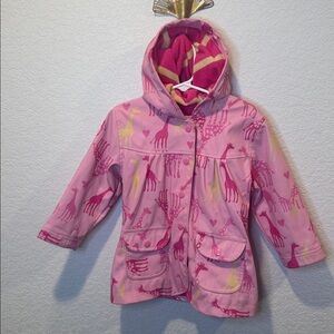 Girls’ Hatley Pink Giraffe Raincoat Size 2